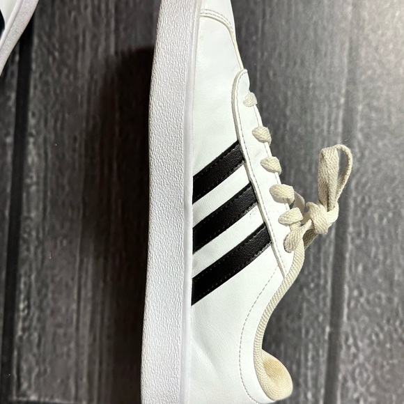 Adidas Kid's Unisex VL Court 2.0 Shoes White Black Size 3 - Picture 6 of 10